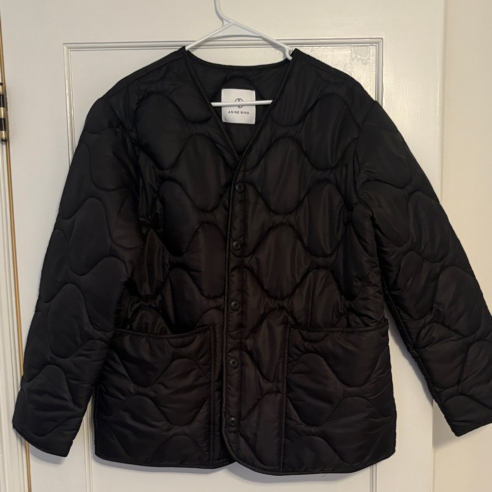 Anine Bing Black Quilted Coat M - Picture 1 of 4